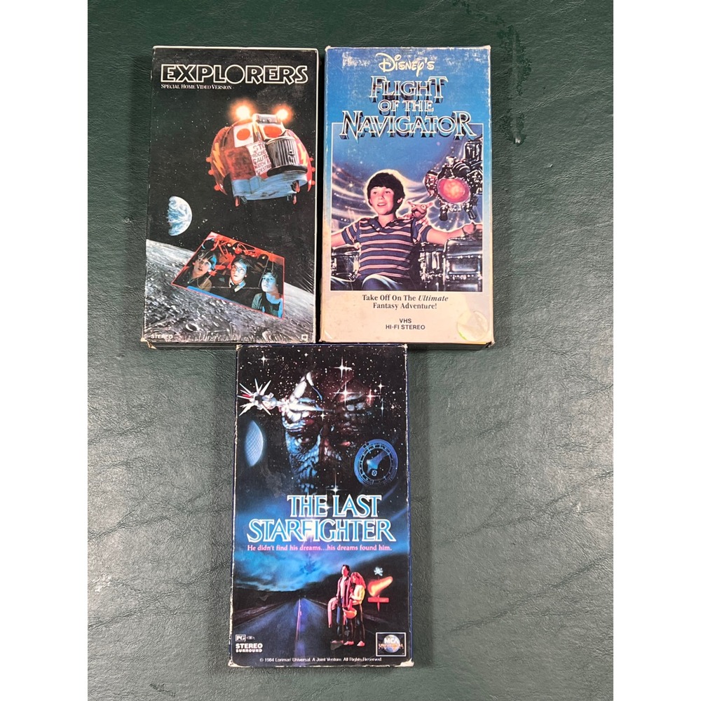 80s Sci-Fi VHS Lot Flight of the Navigator The Last Starfighter Explorers Bundle